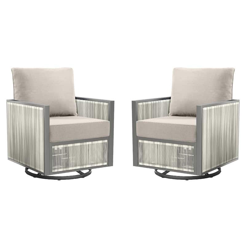 2 Pairs 6 Inch Seat & Back Cushion - Beige - 6 Inch