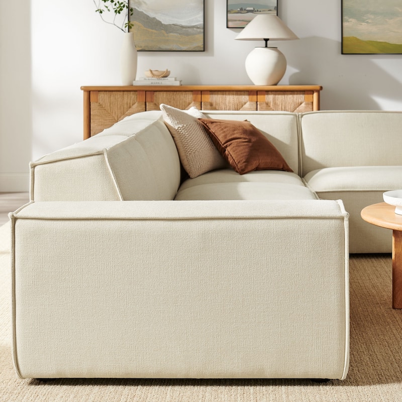 Restore 4-Piece Performance Fabric Upholstered Modular L-Shaped Sofa