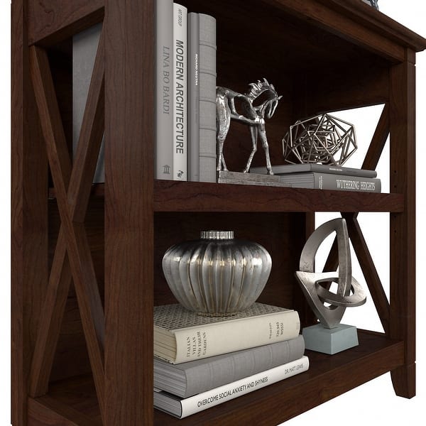 dimension image slide 2 of 9, Key West Small 2 Shelf Bookcase by Bush Furniture