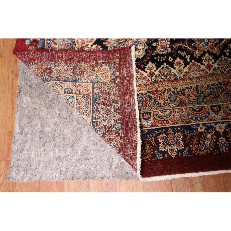 Pre-1900 Antique Kerman Ravar Persian Large Red Handmade Wool Carpet - 14'2"x 19'0"