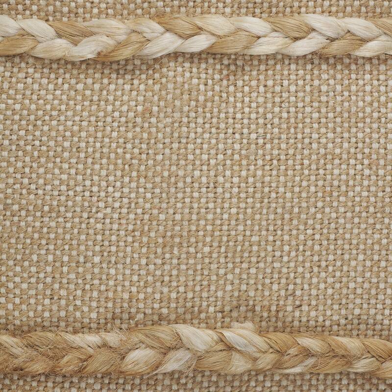 Sevita Atlantis Black and Taupe Throw Pillow with Jute Braiding and Fringe
