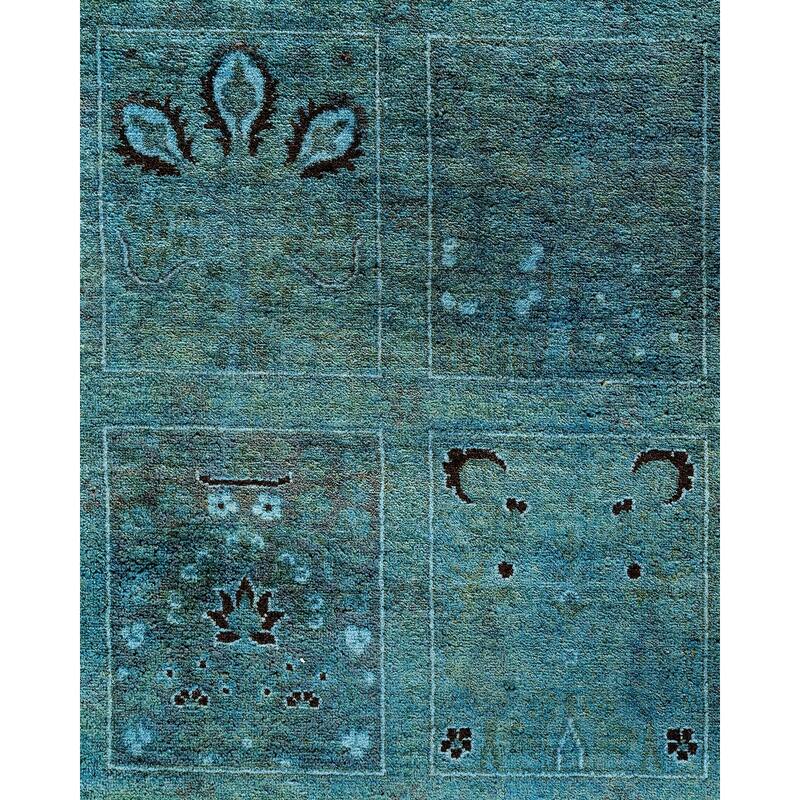 Fine Vibrance One-of-a-Kind Hand-Knotted Runner Rug - Blue, 6' 2" x 11' 8" - 6' 2" x 11' 8"