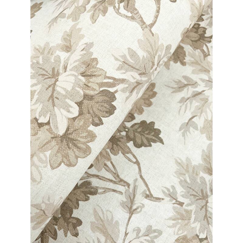 Oakcliff Taupe Leaf Trail Wallpaper