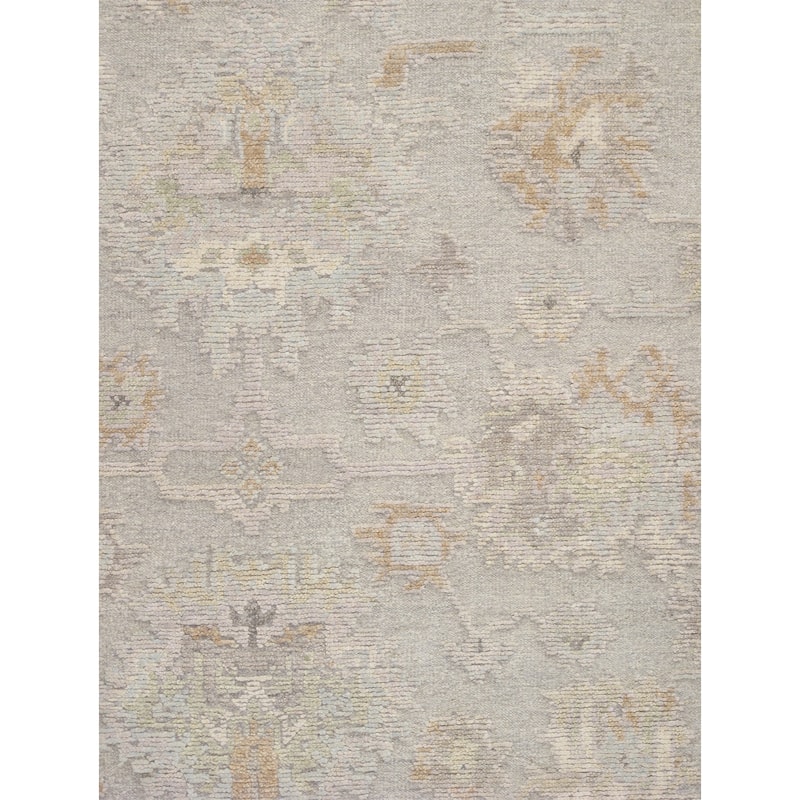 Pasargad Home Oushak Hand-Knotted Silver/Multi Wool Area Rug - 2' 9'' X 11' 0''