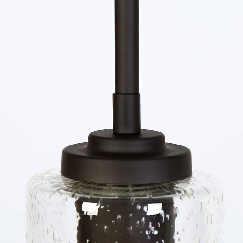 Modern 1-Light Pendant Glass Commercial Lighting - Oil-Rubbed Bronze - D3.9" x H7.2"