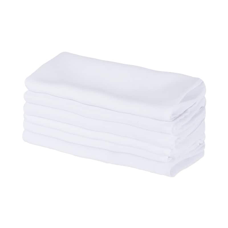 Set of 6 Solid White Commercial Quality Napkin, 18"