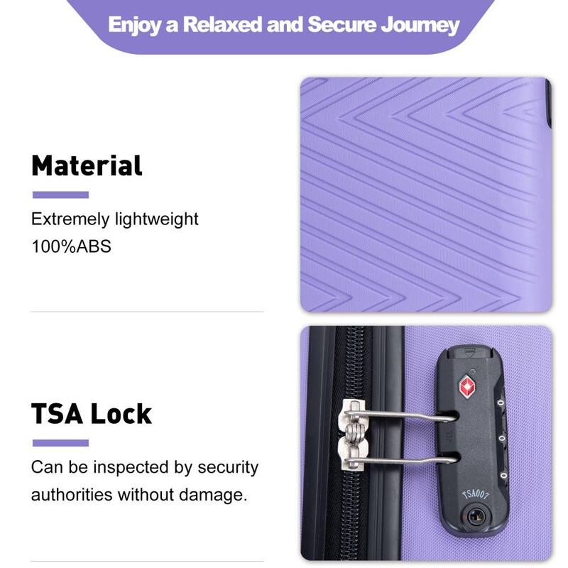 4PCS ABS Lightweight Suitcase Luggage Set with Rotating Wheels,24" and 28" with TSA Lock