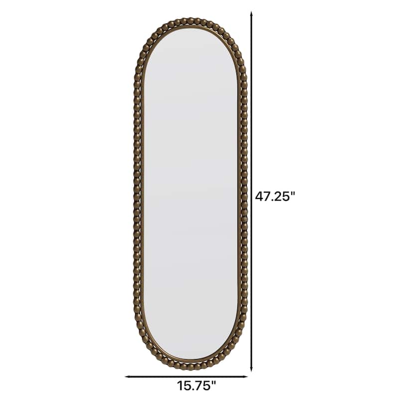 Antique Effect Iron Art Oval Retro Wall Hanging Mirror