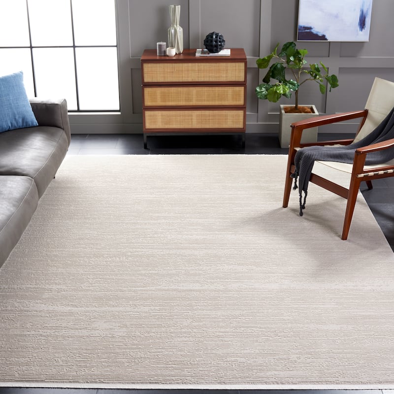 SAFAVIEH Diamond Kiki Modern Abstract Fringe Rug - 9' x 12' - Ivory/Beige