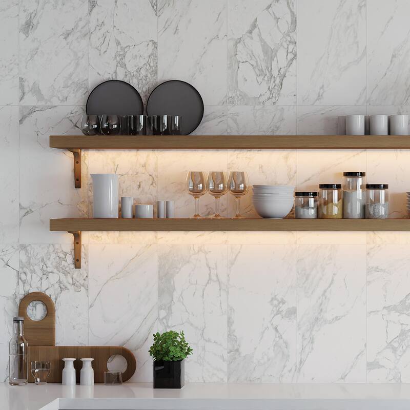 Merola Tile Reve Blanc 11-3/4" x 23-1/2" Porcelain Floor and Wall Tile