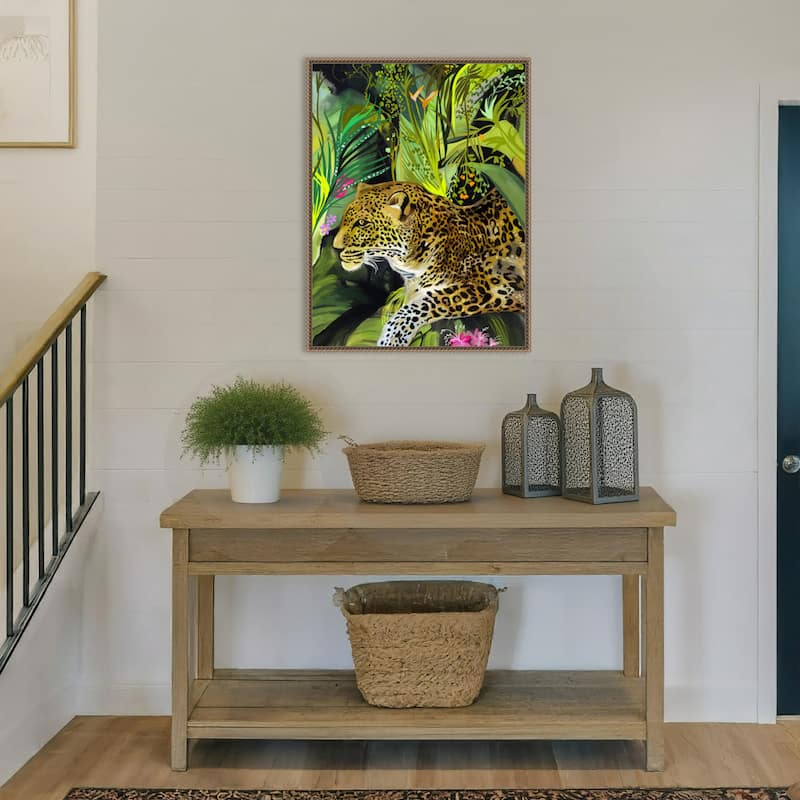 Leopard King by Josie George Framed Canvas Wall Art
