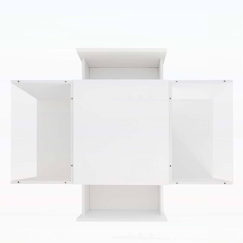 Modern Center Table with Open Storage and 2 Hidden Drawers for Living Room