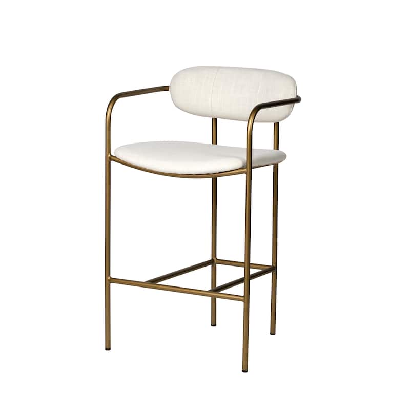 Parker Cream Fabric Seat with Gold Metal Frame Counter Stool