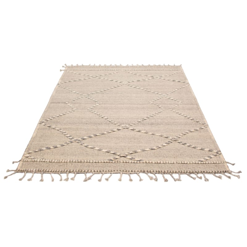 ECARPETGALLERY Hand-knotted Tangier Light Grey Wool Rug - 8'1 x 9'9