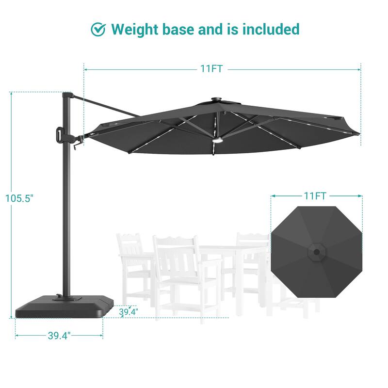 Sonkuki Outdoor 10FT LED Patio umbrella for Garden