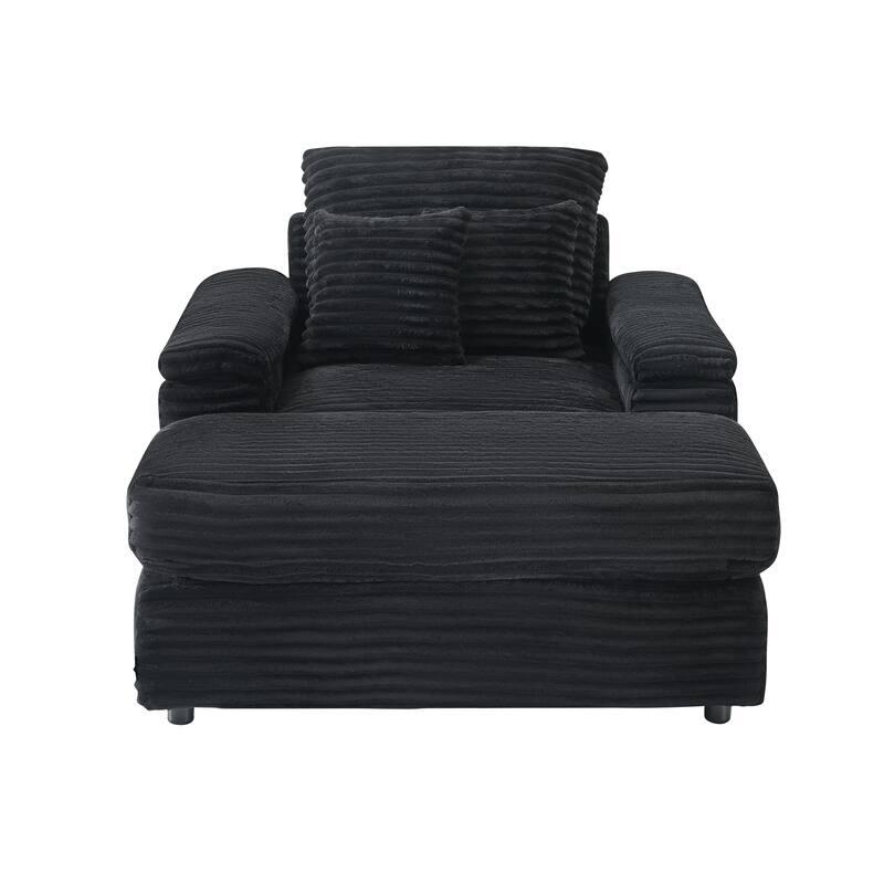 Corduroy Single Sofa Sets with 2 Throw Pillows and 500lb Weight Capacity