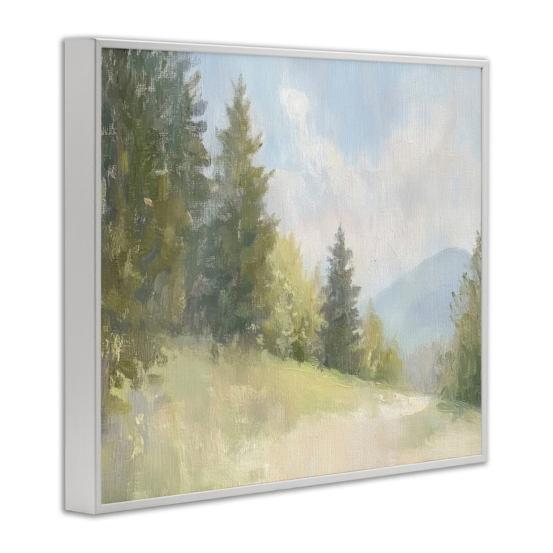 Stupell Meadow Of Green Landscape Framed Giclee Art Design By Petal Prints Design