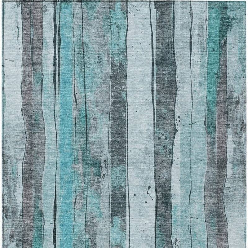 HomeRoots Striped Transitional Rectangle Outdoor Rug