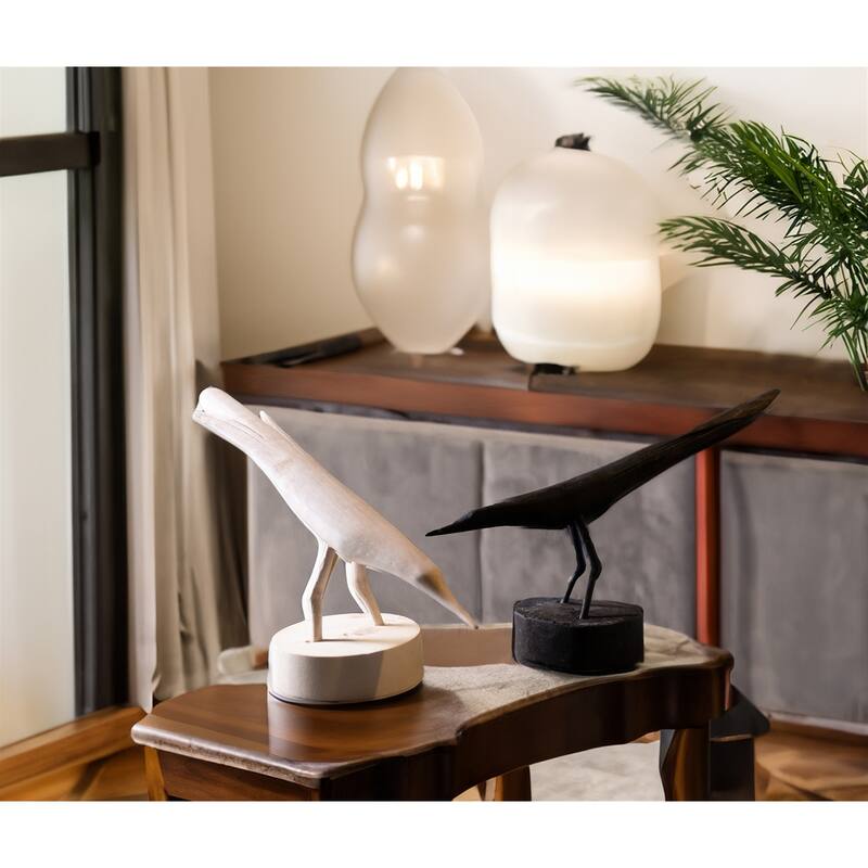 Wood Bird White Wash 10"x3.5"x8" - White Wash