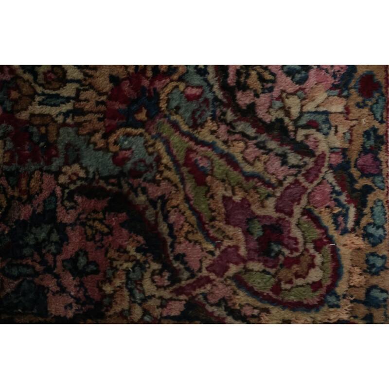 Hand Knotted Oriental 100% Wool Carpet Traditional All-Over Beige & Ivories Kerman Area Rug - 4' 9'' X 3' 0''