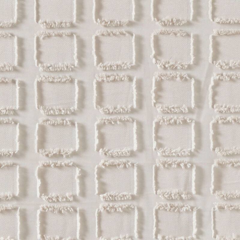 Woven Clipped Solid Shower Curtain