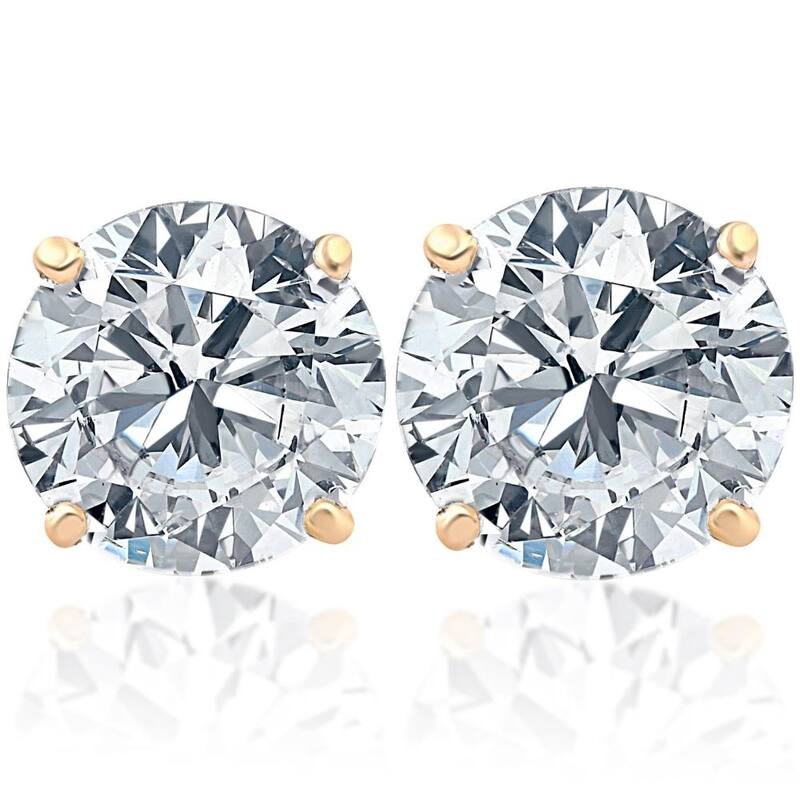 1 3/4ct Diamond Studs Yellow Gold