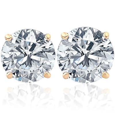 1 3/4ct Diamond Studs Yellow Gold