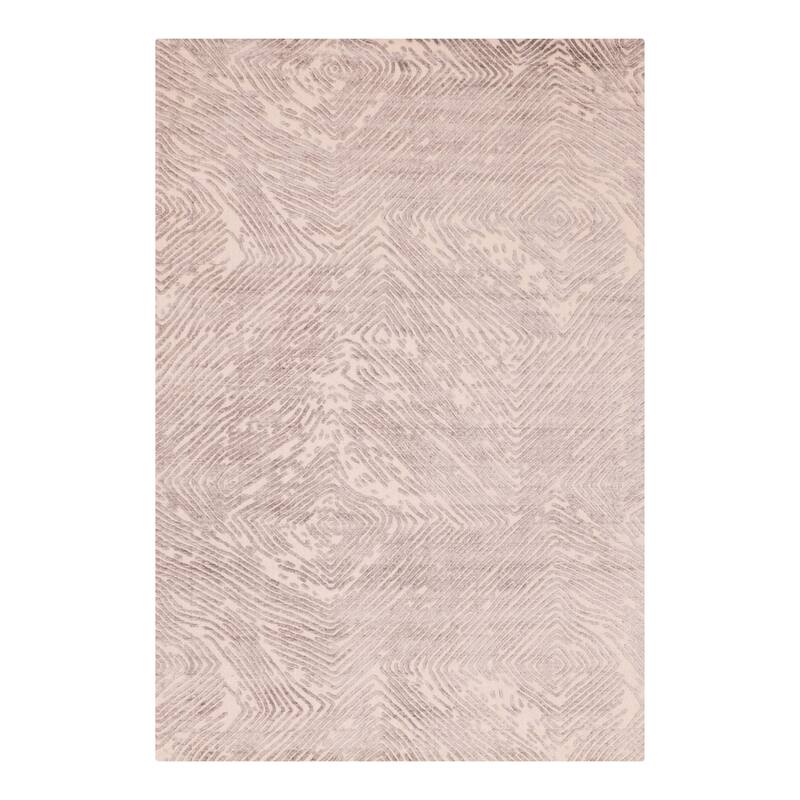 ECARPETGALLERY Hand Loomed Elysian Grey Viscose, Wool Rug - 6'8 x 10'0