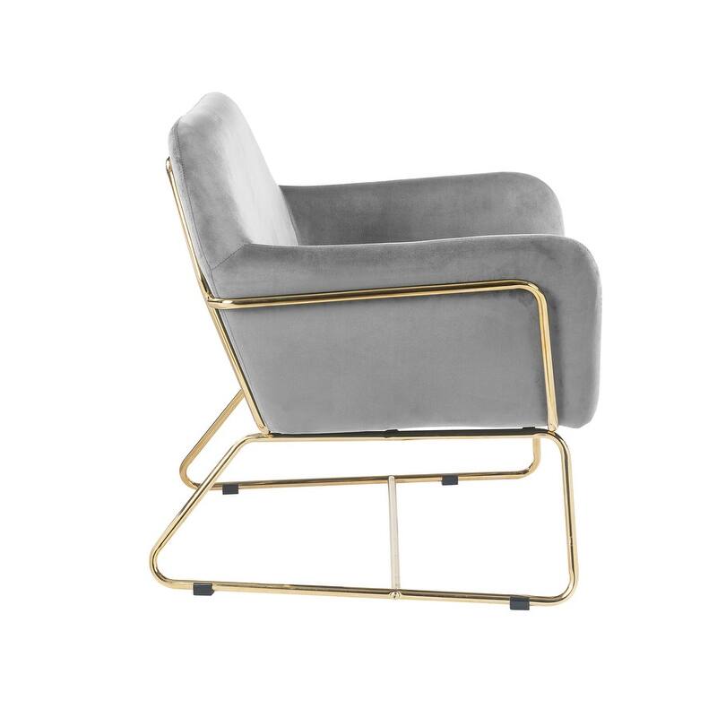 Keira Velvet Accent Chair with Metal Base Bed Bath & Beyond 31709153