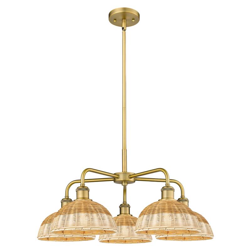 Innovations Lighting Endless Possibilities Ballston - Bristol Natural II - 5 Light 28" Stem Hung Chandelier - Brushed Brass