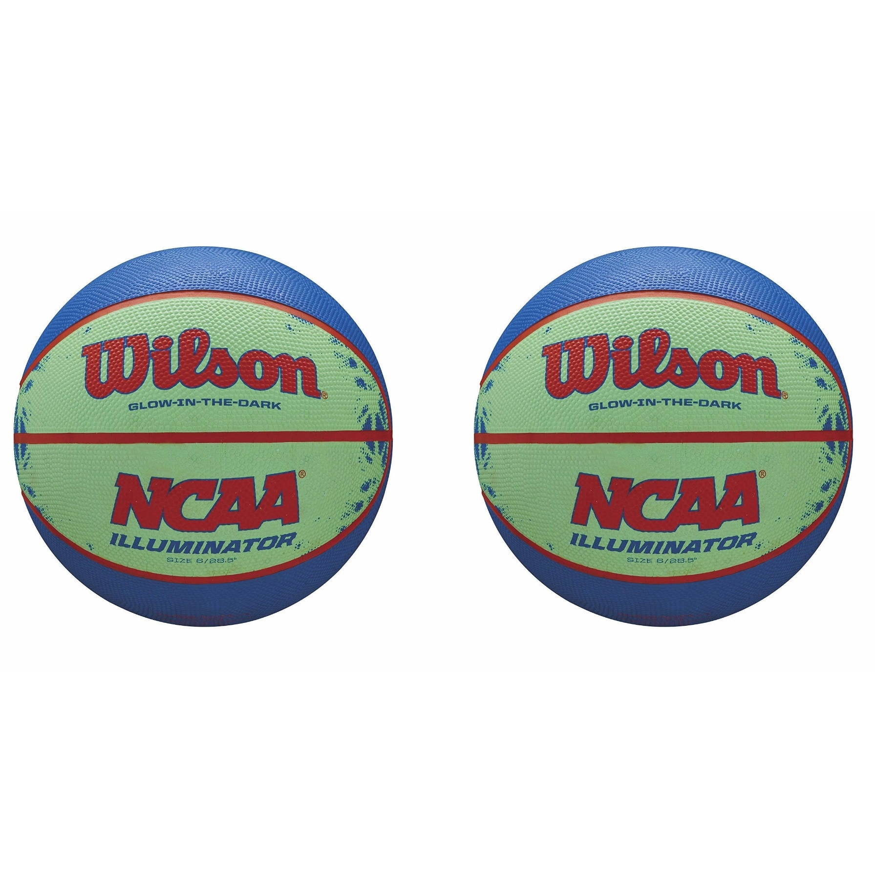 Shop Wilson Ncaa Illuminator Glow In The Dark Basketball 28 5 Blue Yellow 2 Pack Overstock 25573639