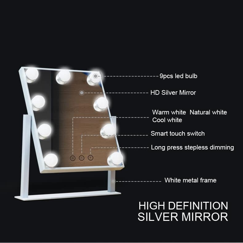LED Bulbs Hollywood Makeup/Vanity Mirror - 12X14 inches