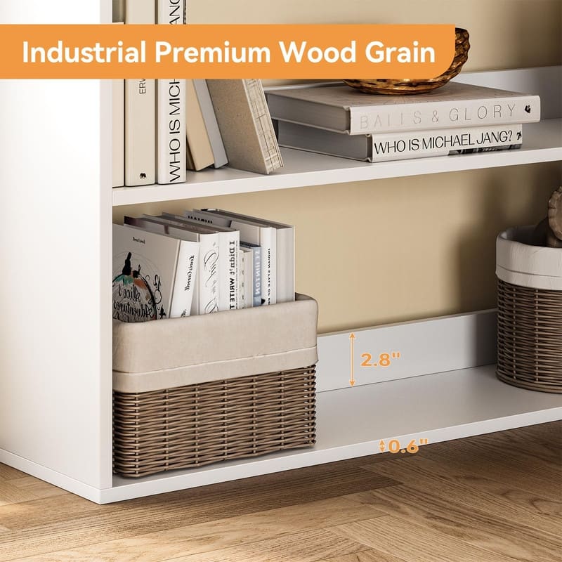 Modern 6 Tiers Corner Bookshelf Tall L Shaped Industrial Bookcase with Baffles