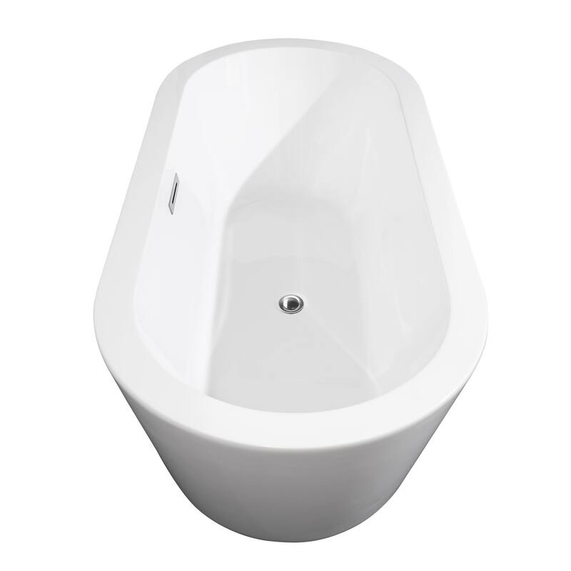 Wyndham Collection Mermaid 67" Free Standing Acrylic Soaking Tub with