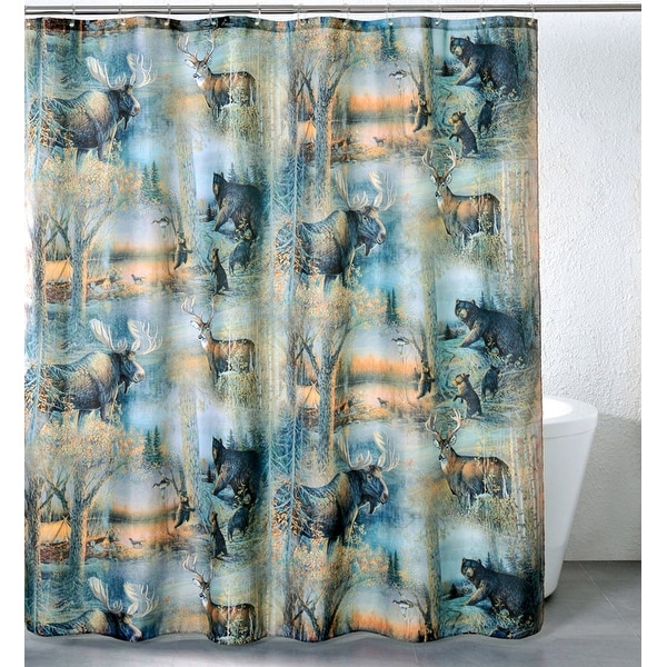 Deer & Moose Shower Curtain