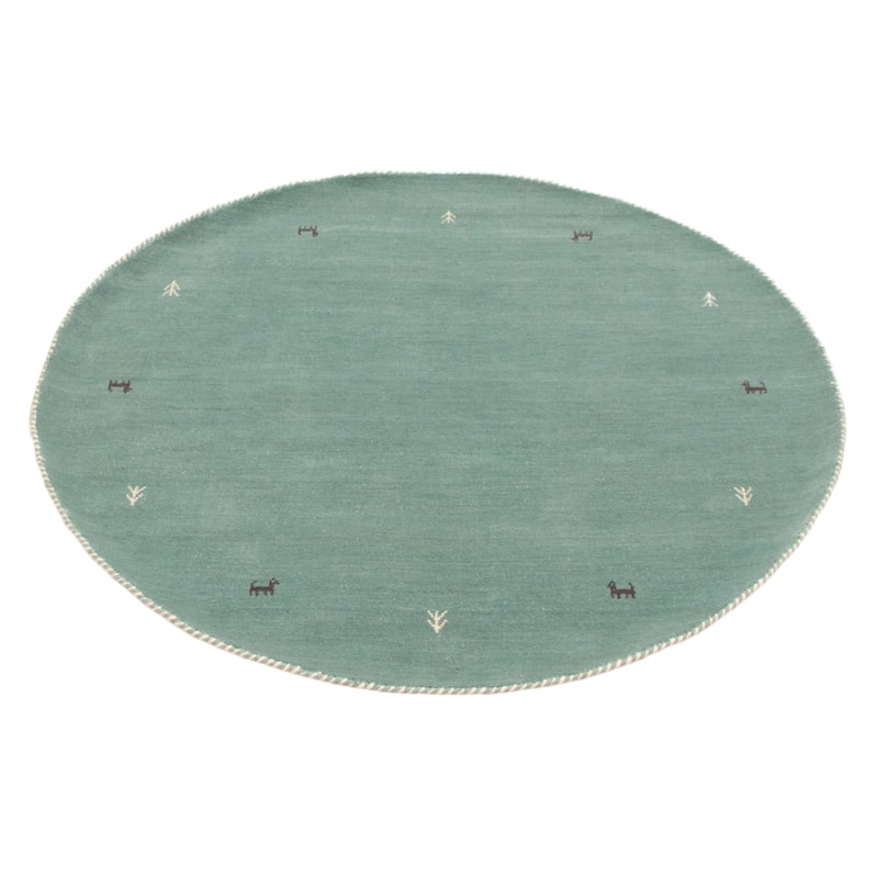 Kashkuli Gabbeh Blue Rug 4'10" x 4'10" - 4'10 x 4'10