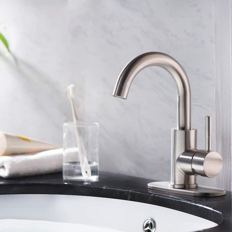 Brushed Nickel Centerset Bathroom Faucet