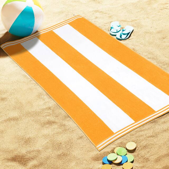 Miranda Haus Winslow Oversized Cabana Stripe 2 Piece Beach Towel