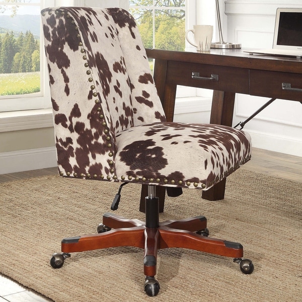 Linon Violet Office Plush Brown Chair