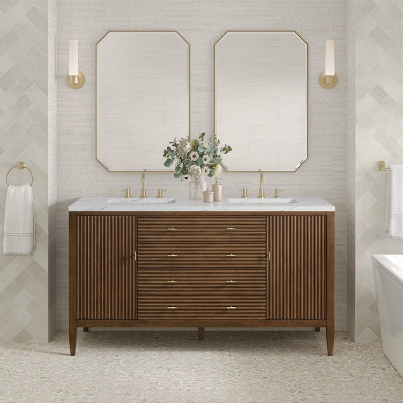 James Martin Vanities 485-V60D-3ENC Myrrin 60" Double Basin Wood