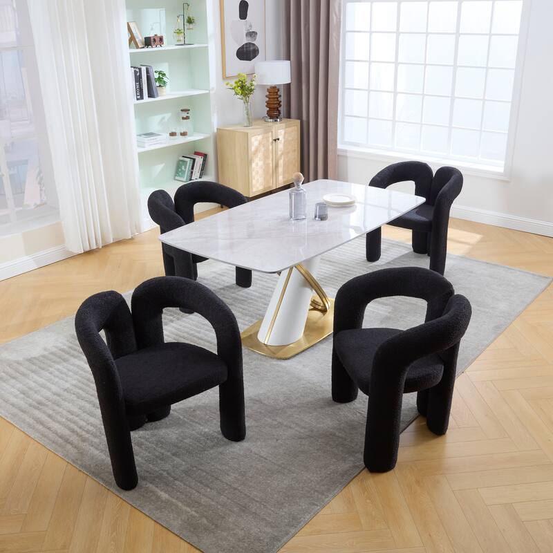 Contemporary Velvet Fabric Upholstered Accent/Dining Chair /Barrel Side Chairs Kitchen Armchair for Living Room set of 2