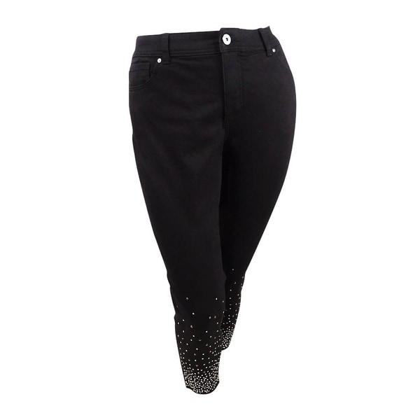 INC International Concepts Women's Plus Size Embellished Ankle Skinny Jeans. Opens flyout.