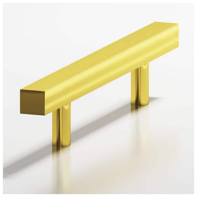 Colonial Bronze 507 Solid Metal 3-1/2" Center to Center Modern - Satin Brass