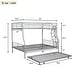 preview thumbnail 9 of 7, 2 In 1 Full XL Over Queen Metal Bunk Bed With Trundle,Save Space