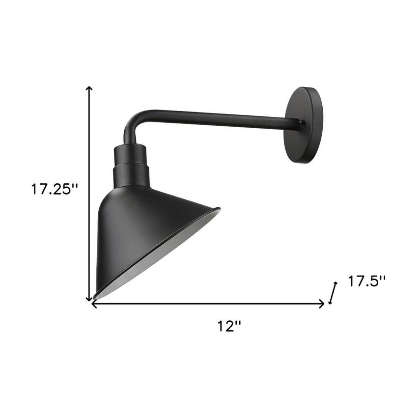 Modern Farmhouse Outdoor Wall Light Matte Black Steel Exterior Sconce with Wet Locations or Entryway