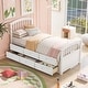 preview thumbnail 26 of 39, Twin Bed with Storage, Twin Size Daybed with 6 Drawers, Wood Storage Bed Frame, Twin Size Platform Bedframe, Solid Wood Bedframe White - Twin