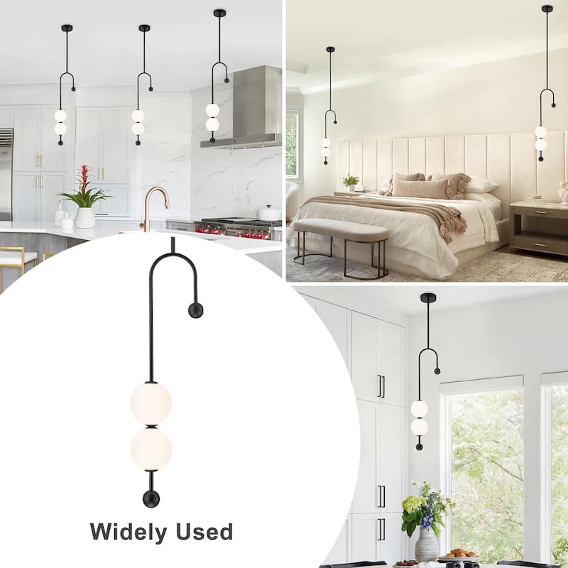 Dual Globe LED Pendant Light Dimmable Modern Hanging Fixture