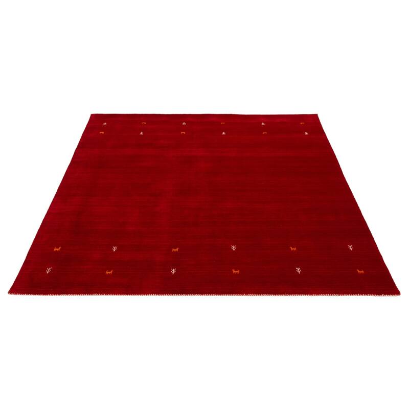 Kashkuli Gabbeh Red Rug 8'1" x 8'1" - 8'1 x 8'1