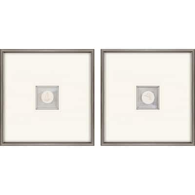Coastal Intaglio I S/2 Mixed Media Framed Art Under Glass - White