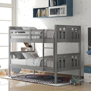 Merax Twin over Twin Bunk Bed with Ladder - Bed Bath & Beyond - 34131912